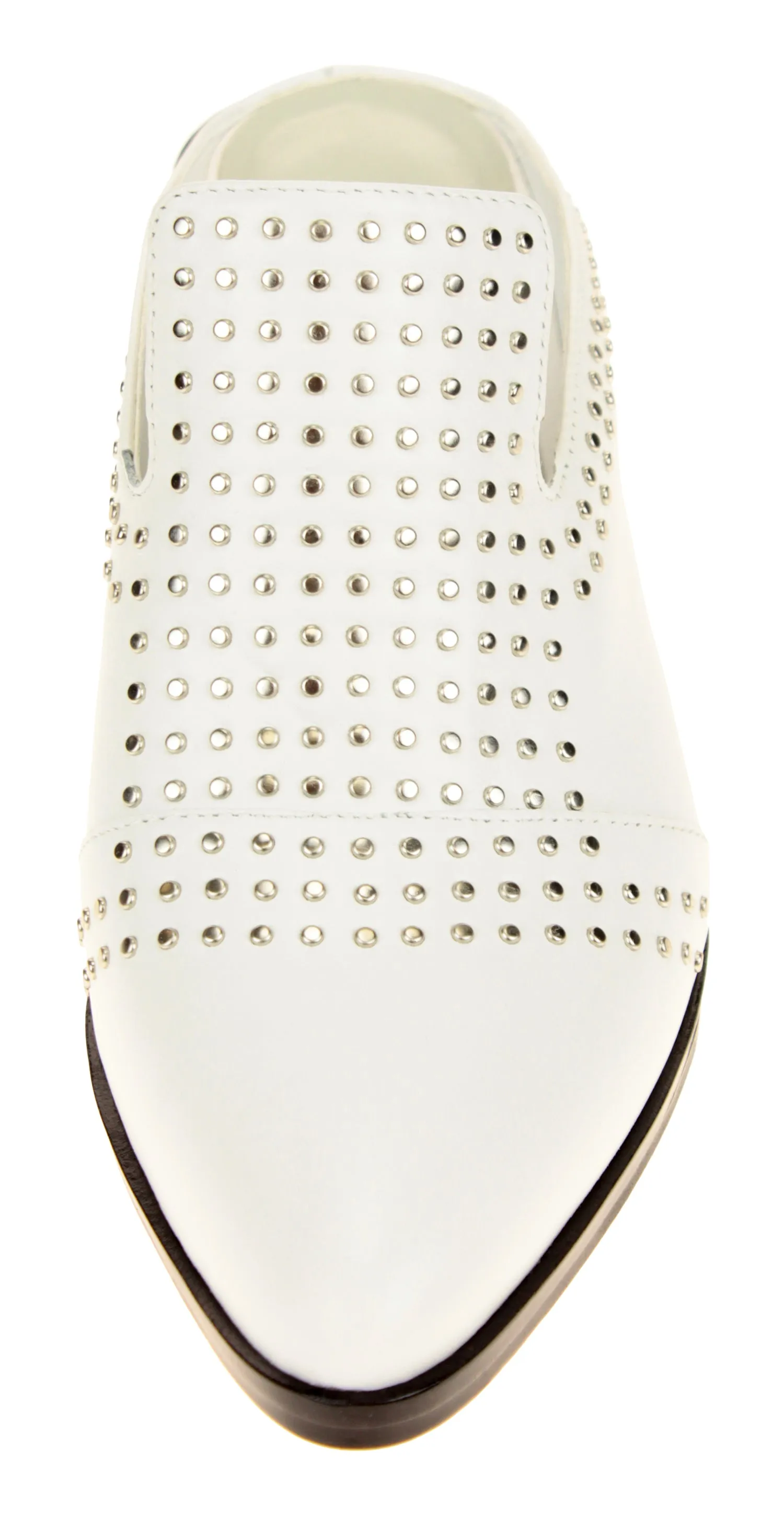 1.State Women's Lon Studded Slip-On Mule, White