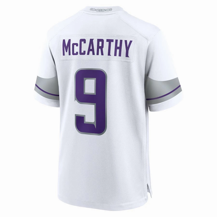 2024 MN.Vikings #9 J.J. McCarthy White Game American Stitched Football Jersey