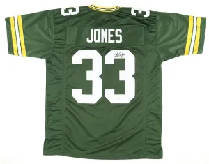 Aaron Jones Signed Green Bay Packer Jersey (OKAuthentics) 2020 Pro Bowl R.B.