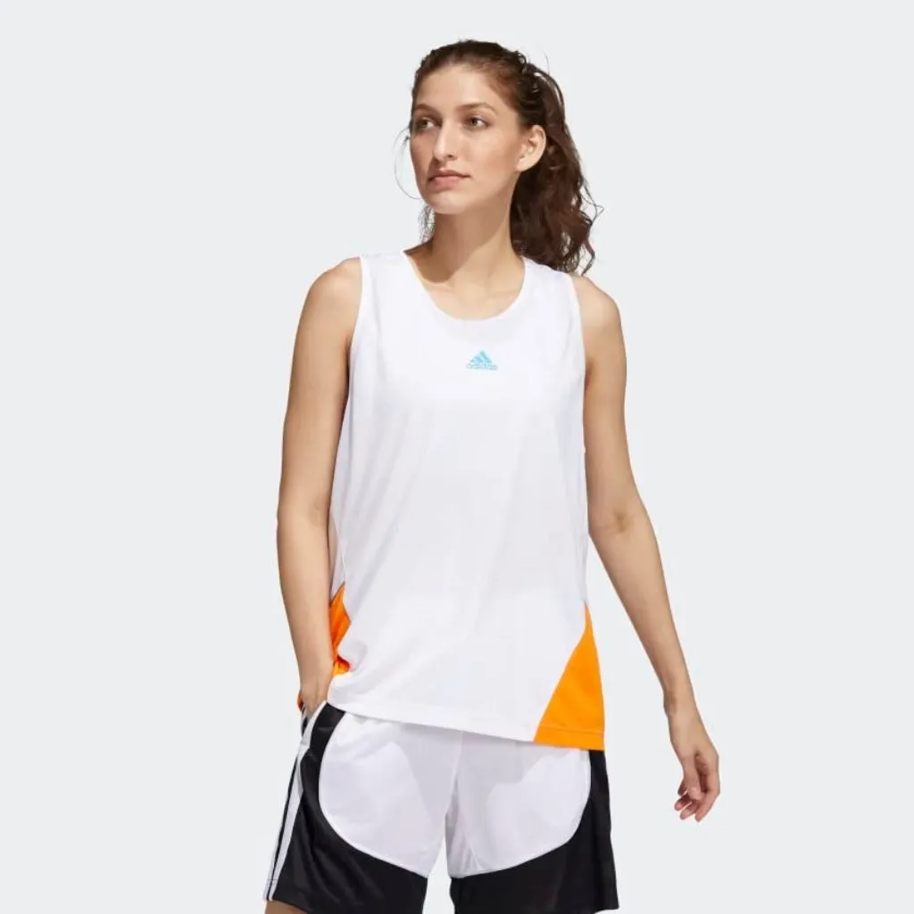 adidas 365 Women in Power Tank Top Women's, White/ Tennessee Orange