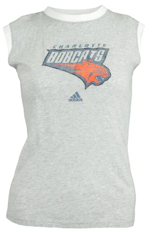 Adidas Charlotte Bobcats NBA Women's Sleeveless Ringer Tee, Heather Grey