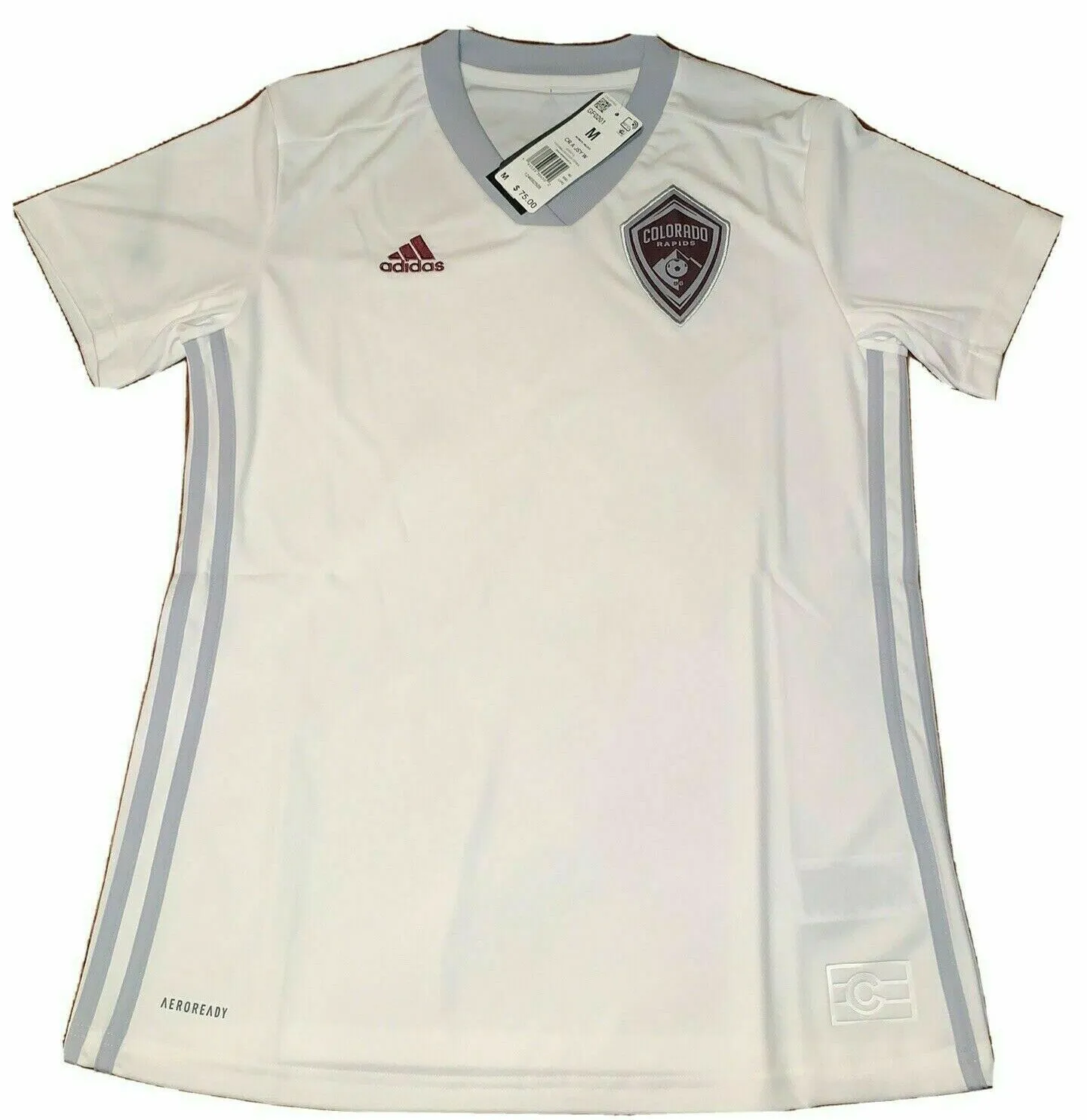 adidas Colorado Rapids MLS Women's Away Soccer Jersey, White/Onix