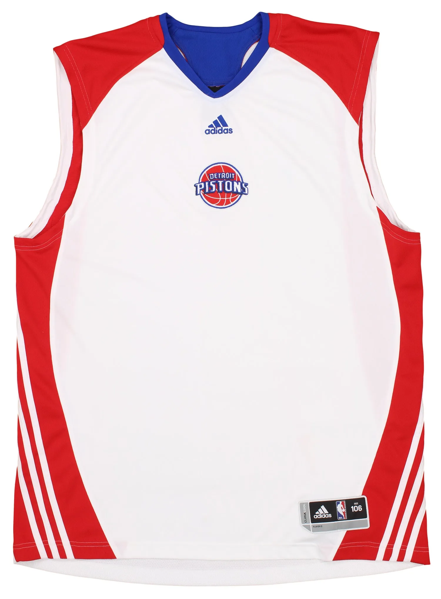 Adidas Detroit Pistons NBA Men's Tall Sleeveless Shooter Shirt, White
