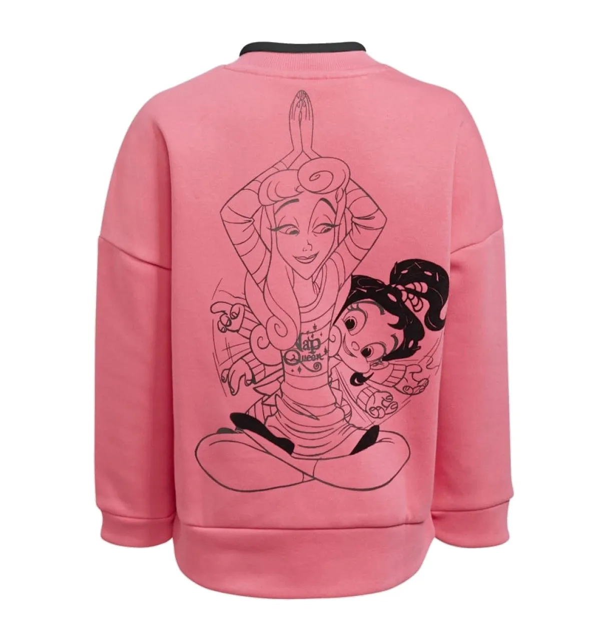 Adidas Girls Disney Comfy Princesses Crew Sweatshirt, Joy Pink S13/Black