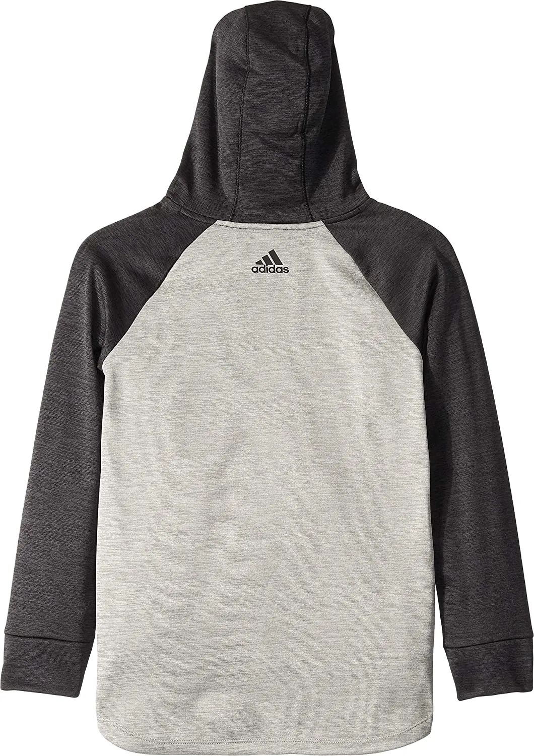 adidas Girl's Youth Color Block Hooded Sweatshirt, Black Heather