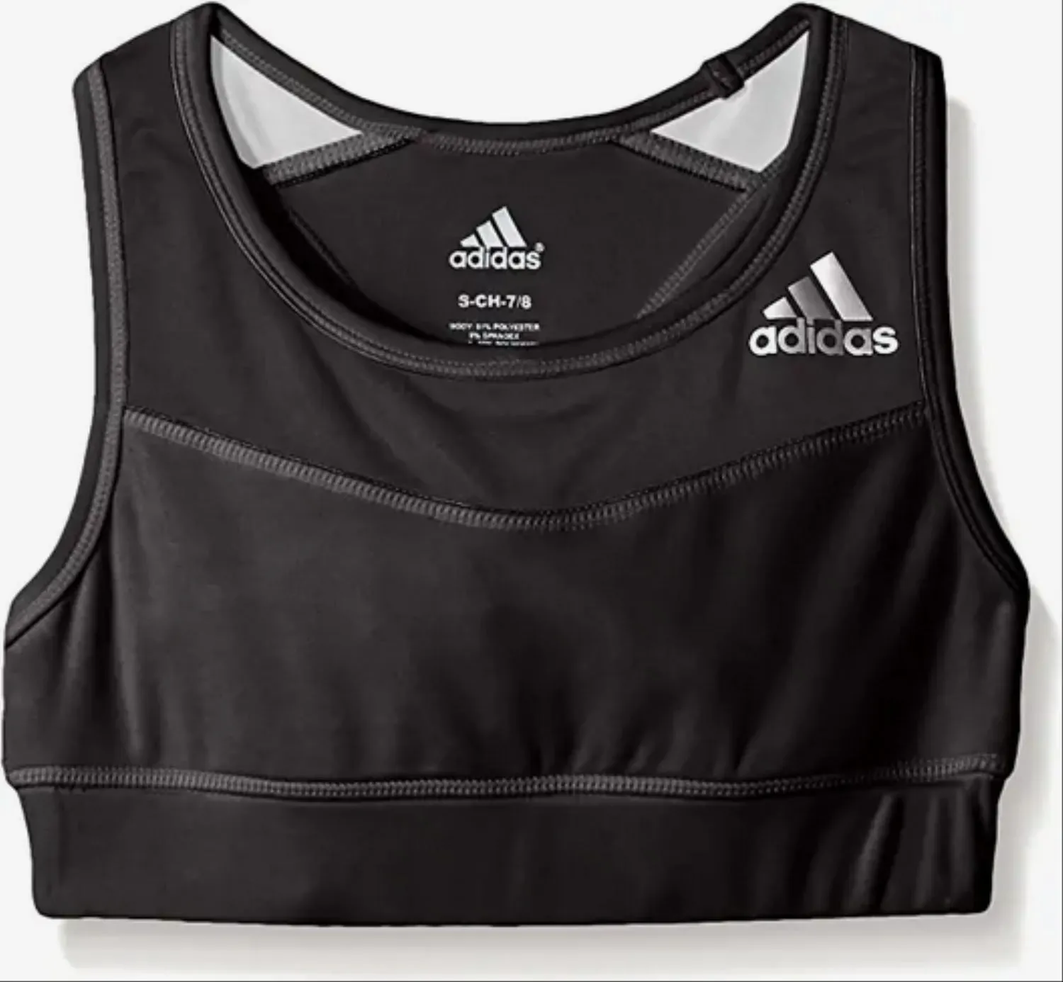 Adidas Girls' Youth Sports Bra, Black