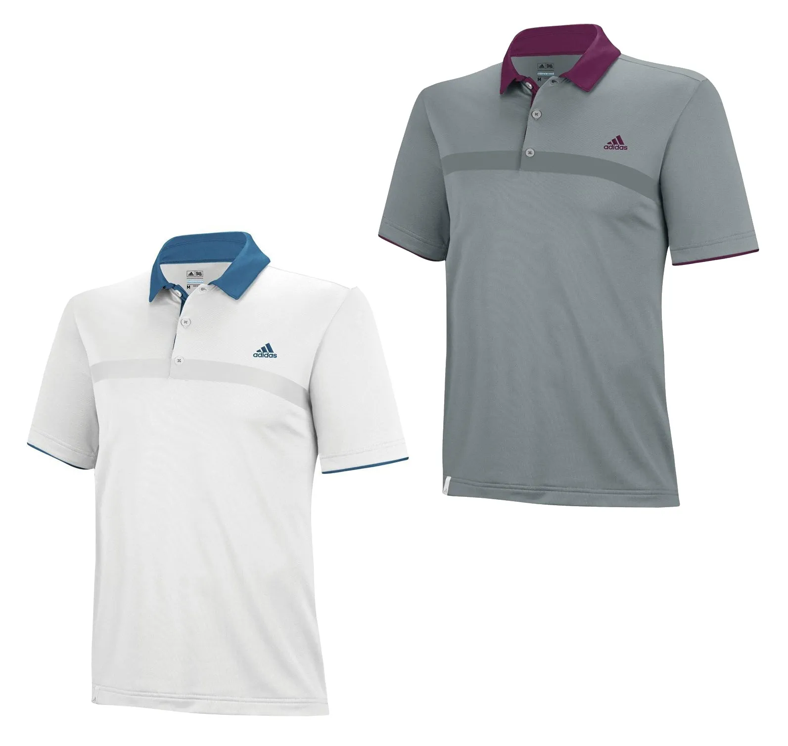 Adidas Golf Men's Climacool Engineered Print Polo Shirt - White & Green