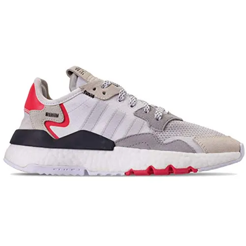 Adidas Juniors Kids Nite Jogger Sneakers, White/Cloud White/Shock Red