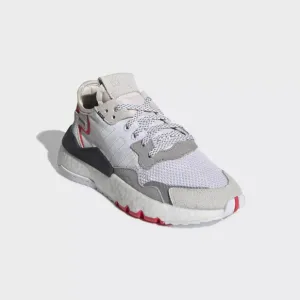 Adidas Juniors Kids Nite Jogger Sneakers, White/Cloud White/Shock Red