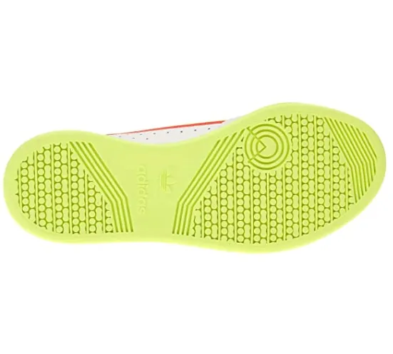 Adidas Kids Continental 80 Casual Sneaker Shoes, White/Shock Red/Yellow