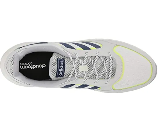Adidas Men's 90s Valasion Sneaker, Cloud White/Dark Blue/Hi Res Yellow