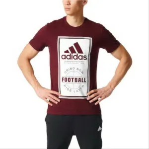 Adidas Men's Big & Tall Football Label Short Sleeve Graphic Tee, Maroon/White