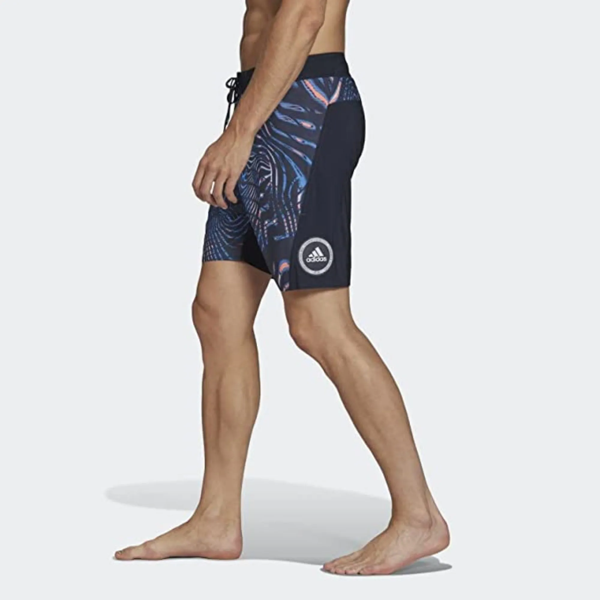 Adidas Men's Classic Length Graphic Souleaf Tech Boardshorts, Shadow Navy