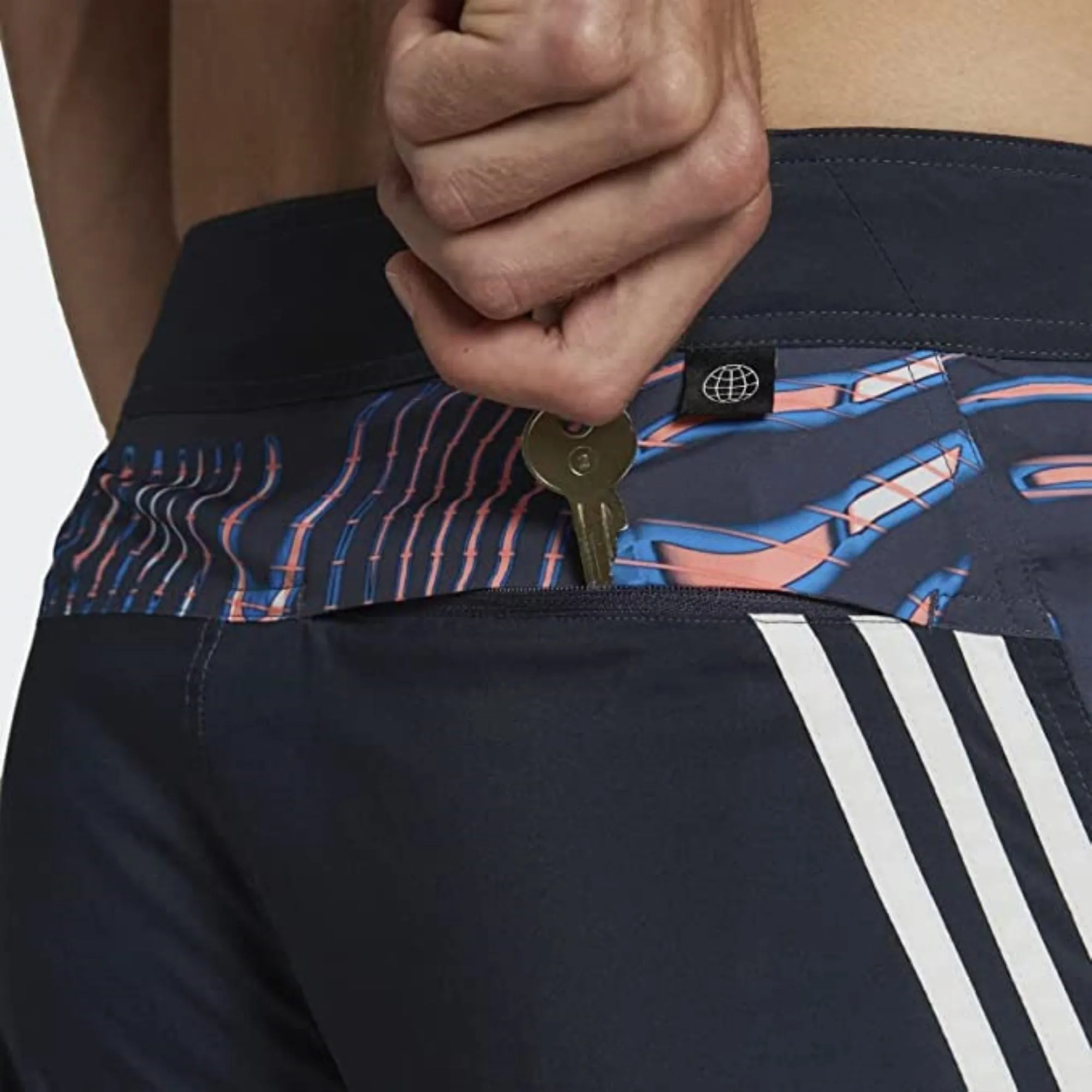 Adidas Men's Classic Length Graphic Souleaf Tech Boardshorts, Shadow Navy