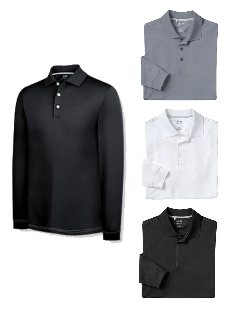 Adidas Men's ClimaCool Long Sleeve Pique Polo, Color Options