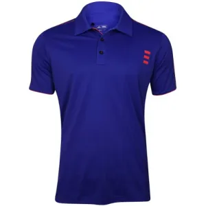 Adidas Men's Climalite 3-Stripe Contrast Stitch Polo Shirt, Bluebonnet / Coral