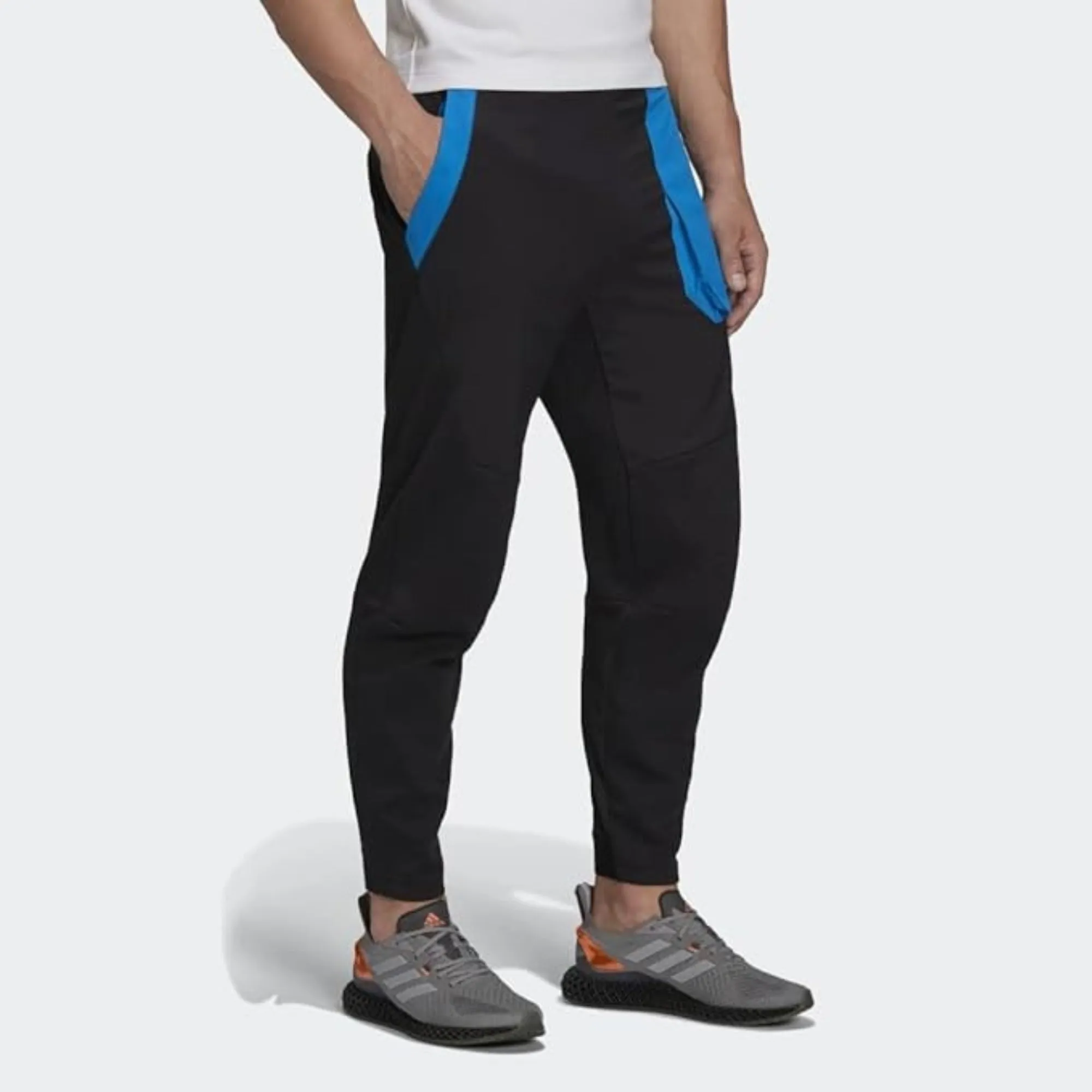 Adidas Men's D4M Premium Pants, Black/Shock Blue