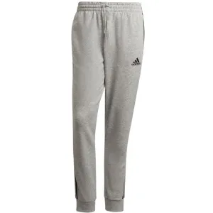 Adidas Men's Essential French Terry Tapered Cuff 3-Stripes Joggers, Medium Grey Heather/Black