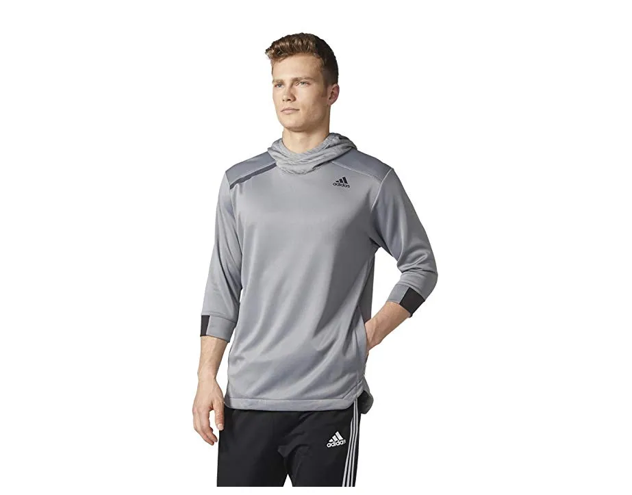 Adidas Men's Essentials 3/4 Sleeve Hooded Shirt, Color Options