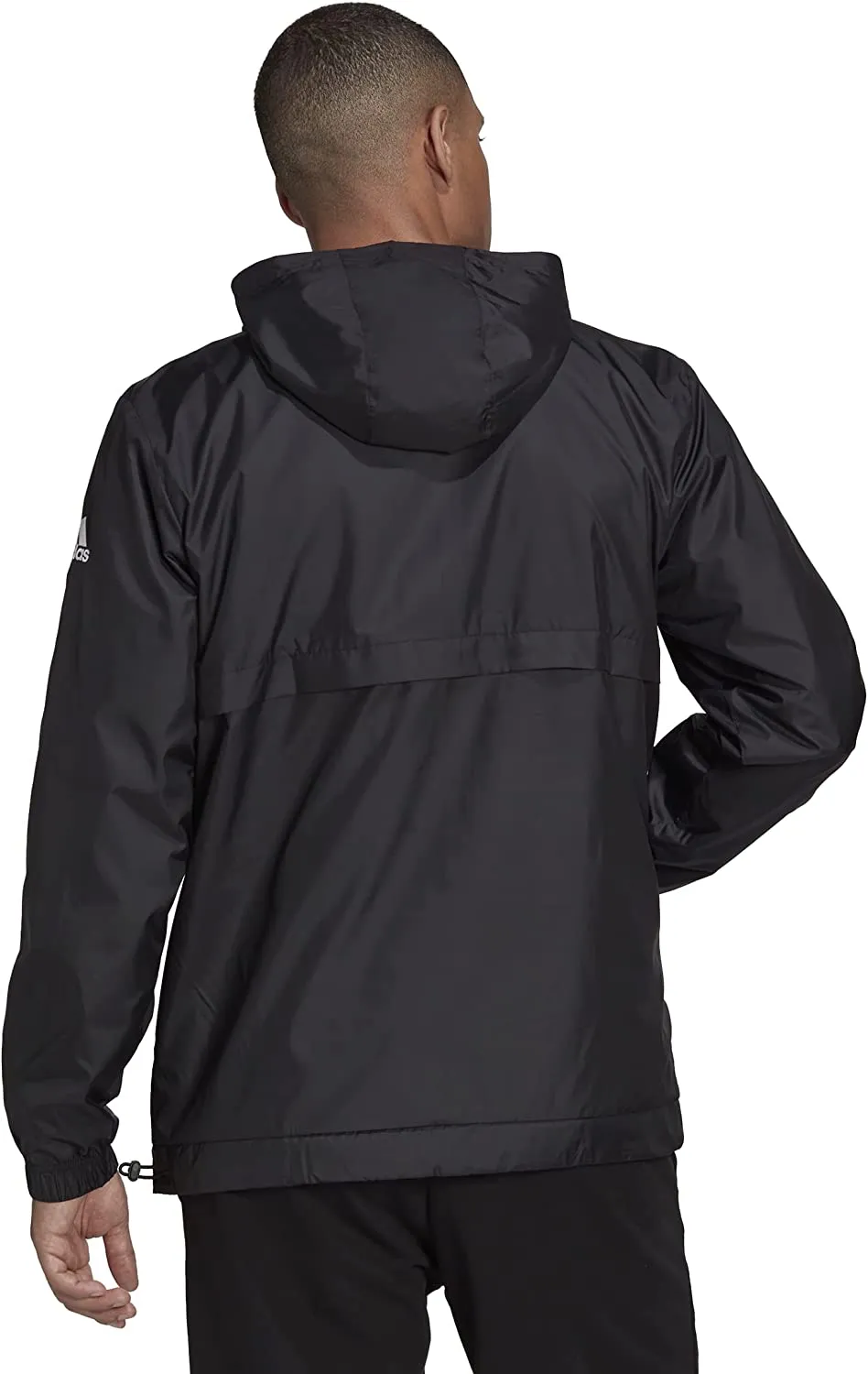 Adidas Men's Essentials Brandlove Woven Windbreaker, Black