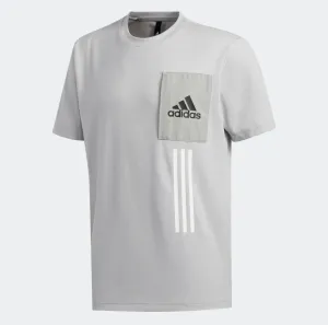 Adidas Men's Game and Go Crew Tee Shirt, Medium Grey Heather