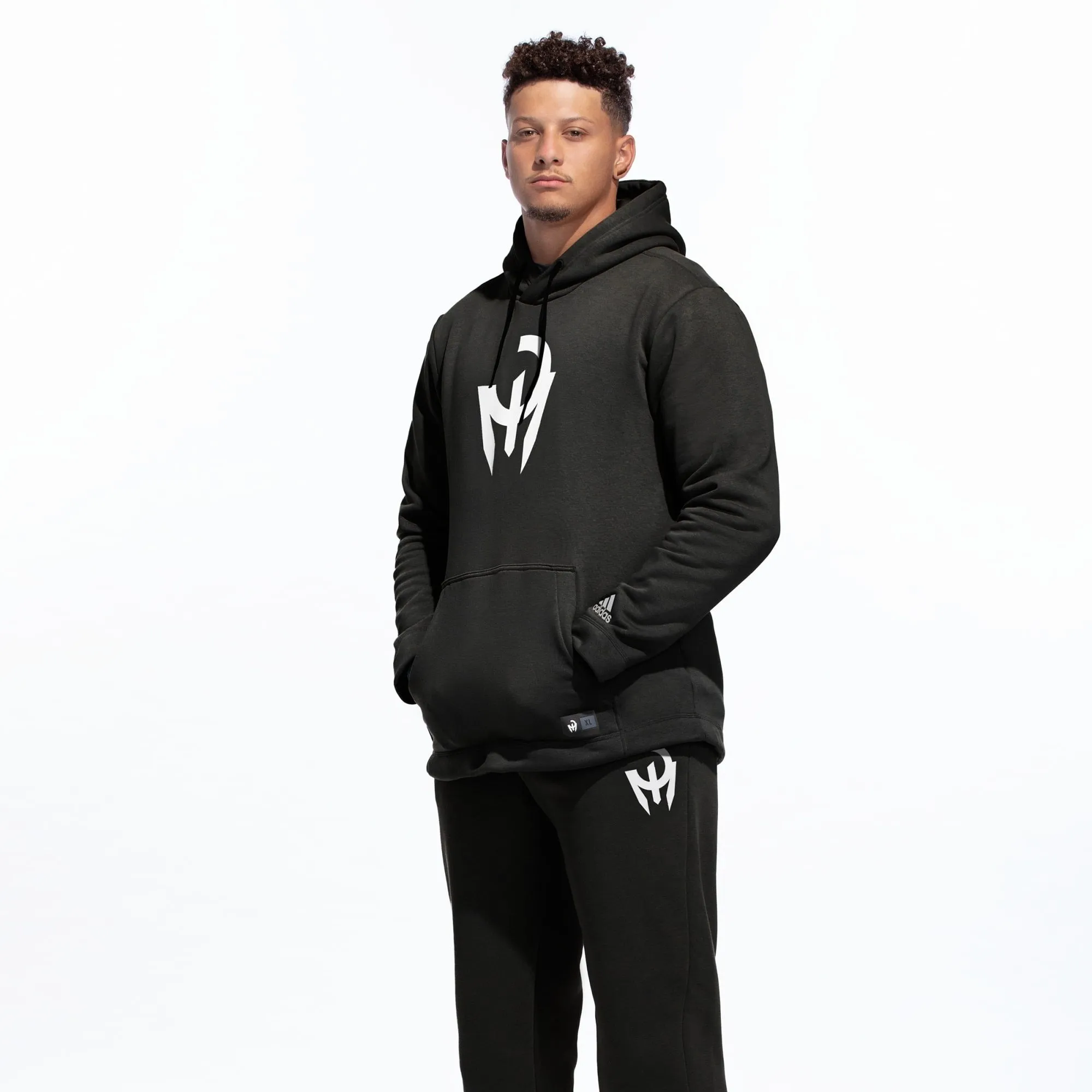 Adidas Men's Mahomes Graphic Hoodie, Black/White