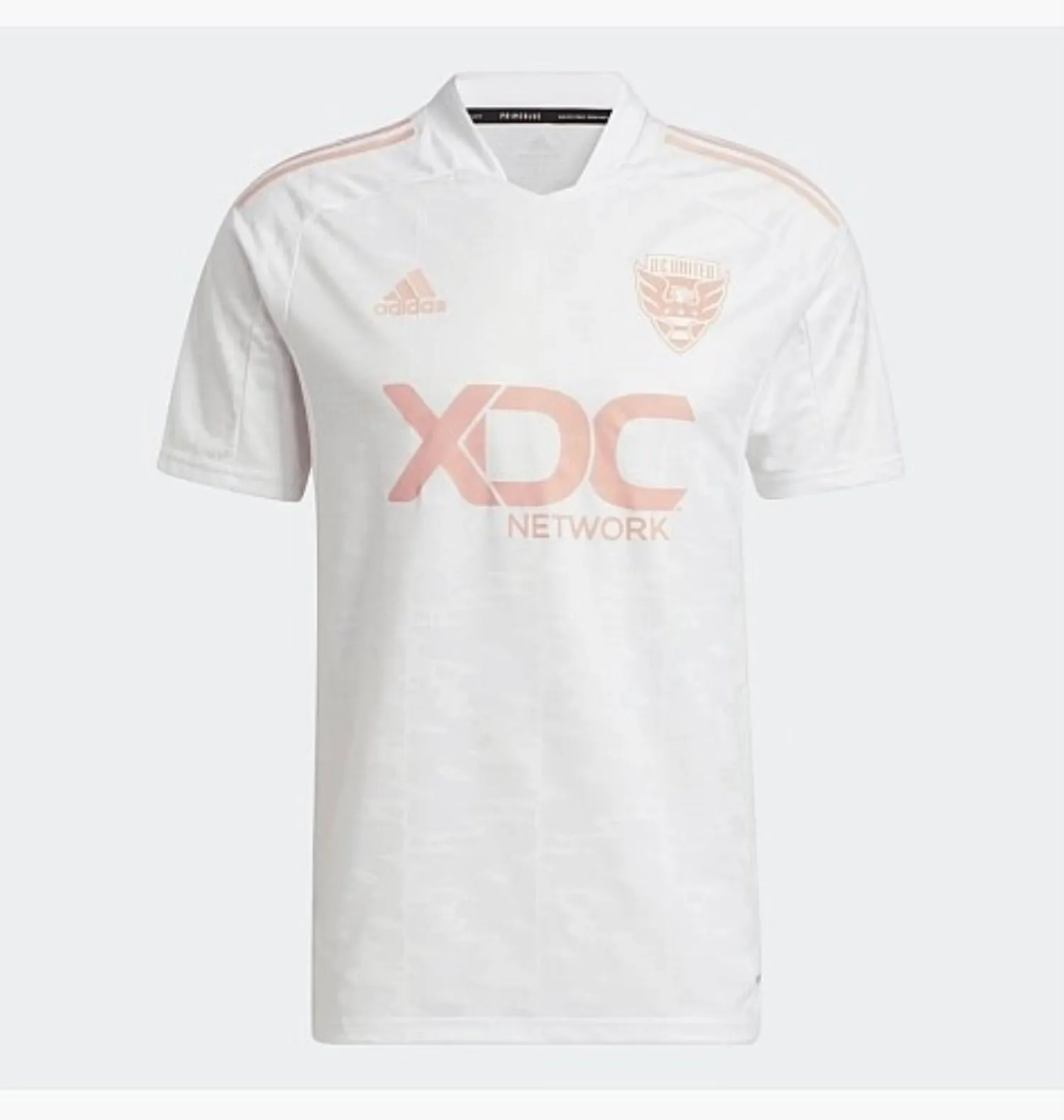 Adidas Men's MLS D.C. UNITED Condivo 21 Short Sleeve Soccer Jersey, White/Glow Pink