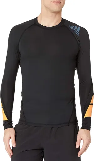 adidas Men's Moto Alphaskin Long Sleeve Shirt, Black