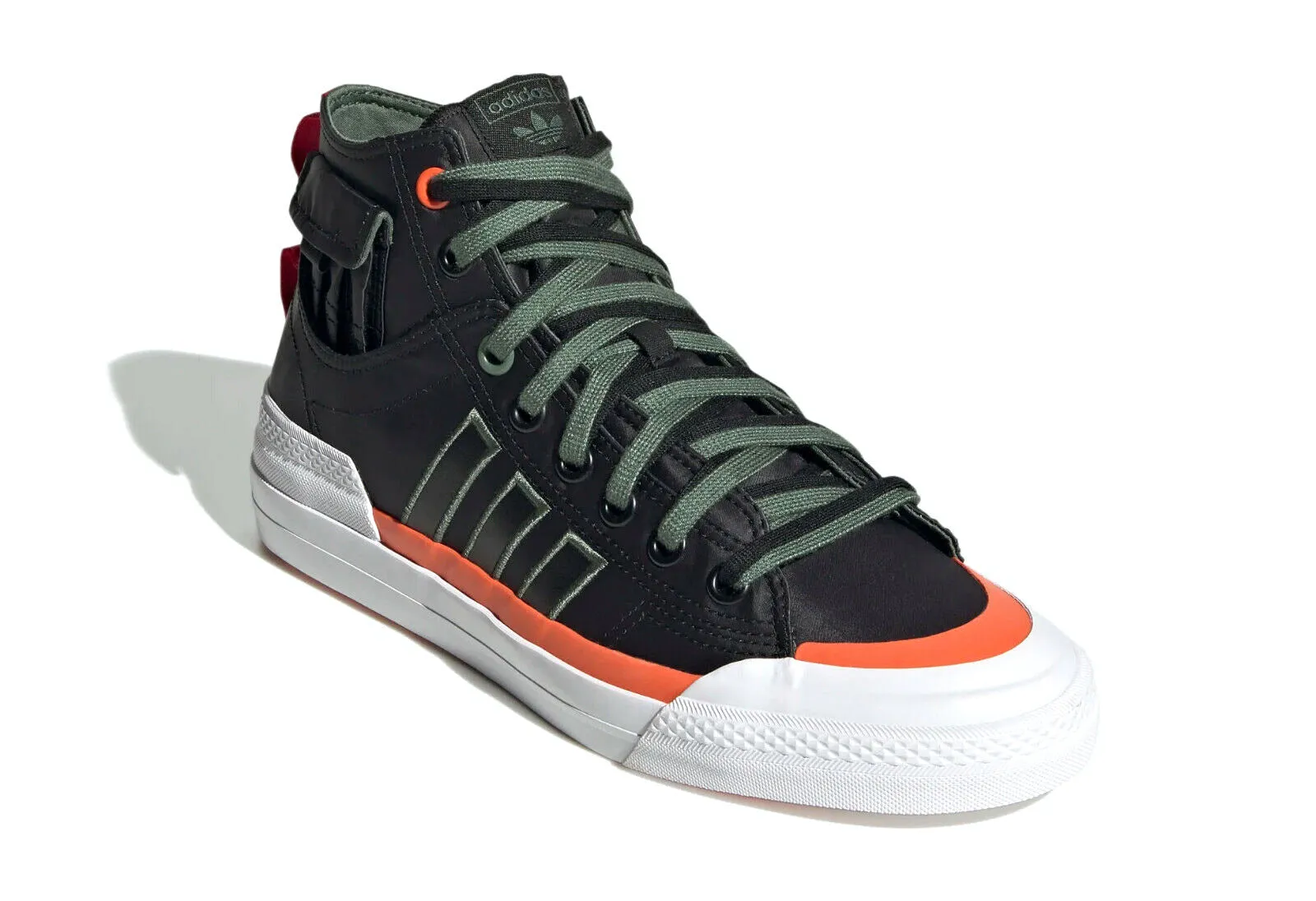 Adidas Men's Nizza Hi DL Shoes, Core Black/Green Oxide