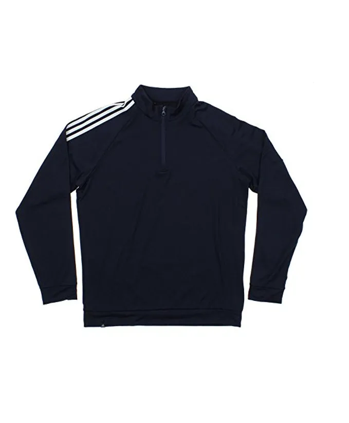 Adidas Men's Performance Navy 1/4 Zip Pullover Climalite Sweater, Navy