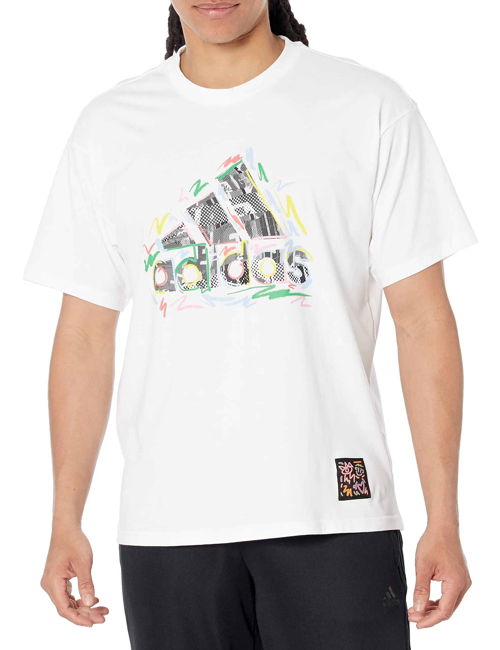 adidas Men's Pride Tee, White/Multi