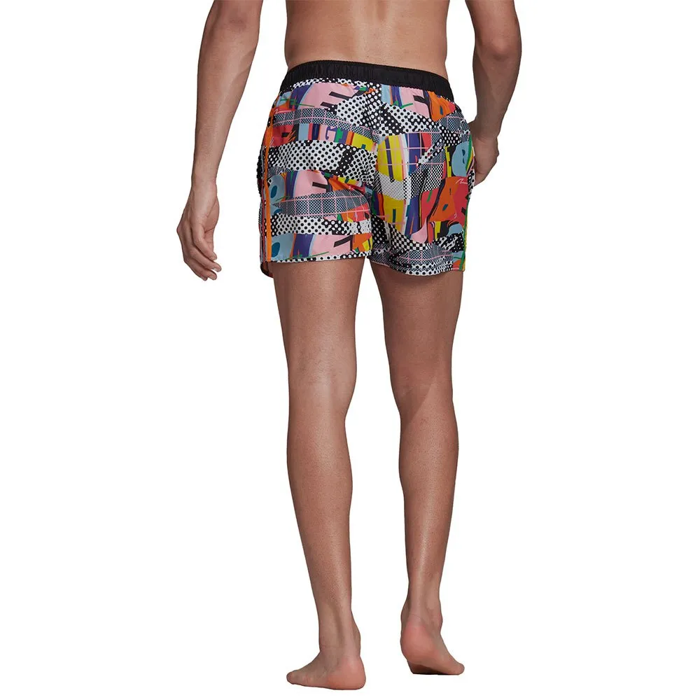 Adidas Men's Pride United Love Swim Shorts, Black/Clear Sky/Light Pink