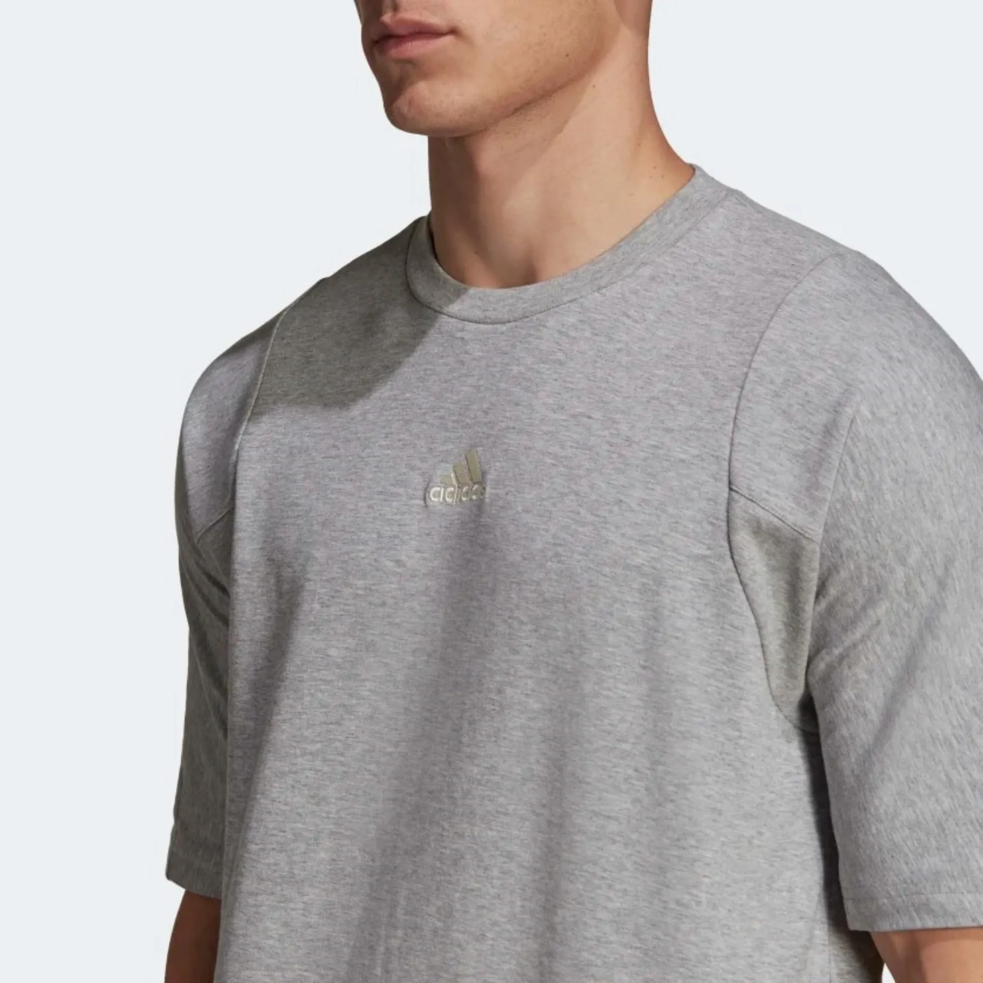 adidas Men's Studio Lounge Tee, Medium Grey Heather