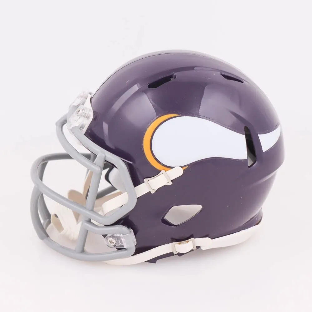 Alan Page Signed Minnesota Vikings Mini Helmet (Beckett) Purple People Eater D.T