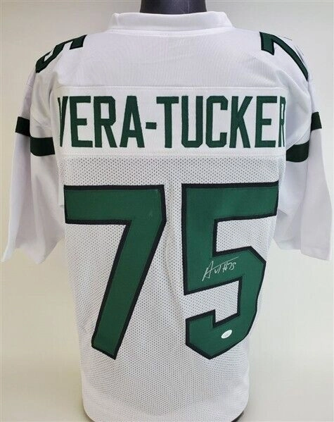 Alijah Vera-Tucker Signed New York Jets Jersey (JSA COA) 2021 1st Rnd Pck  OLine