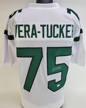 Alijah Vera-Tucker Signed New York Jets Jersey (JSA COA) 2021 1st Rnd Pck  OLine