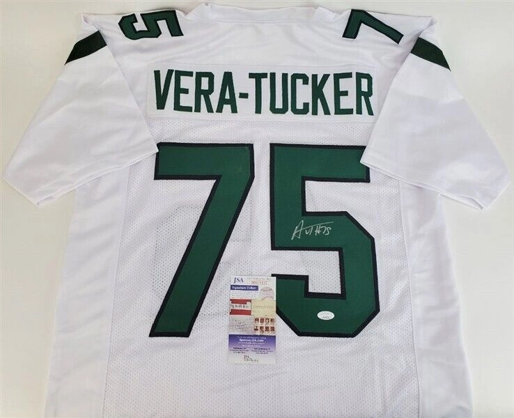 Alijah Vera-Tucker Signed New York Jets Jersey (JSA COA) 2021 1st Rnd Pck  OLine
