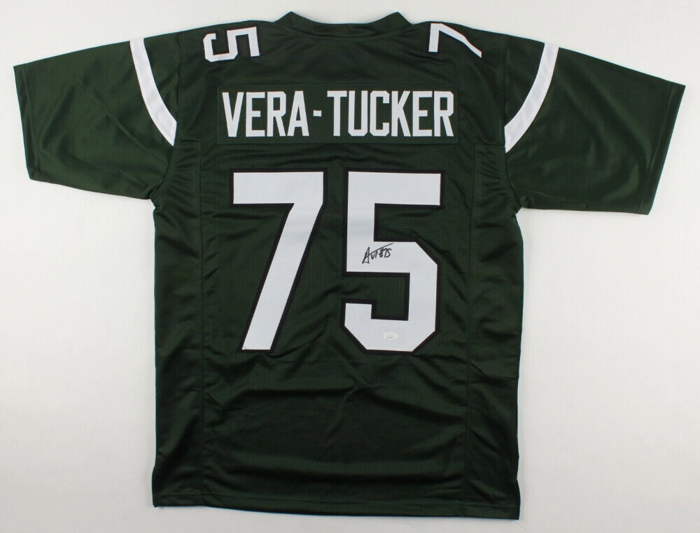 Alijah Vera-Tucker Signed New York Jets Jersey (JSA COA) 2021 1st Rnd Pk  O-Line