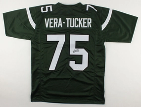Alijah Vera-Tucker Signed New York Jets Jersey (JSA COA) 2021 1st Rnd Pk  O-Line