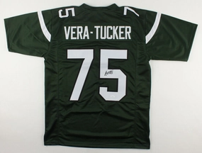 Alijah Vera-Tucker Signed New York Jets Jersey (JSA COA) 2021 1st Rnd Pk  O-Line