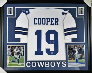 Amari Cooper Signed Dallas Cowboys 35x43 Custom Framed Jersey (JSA COA)