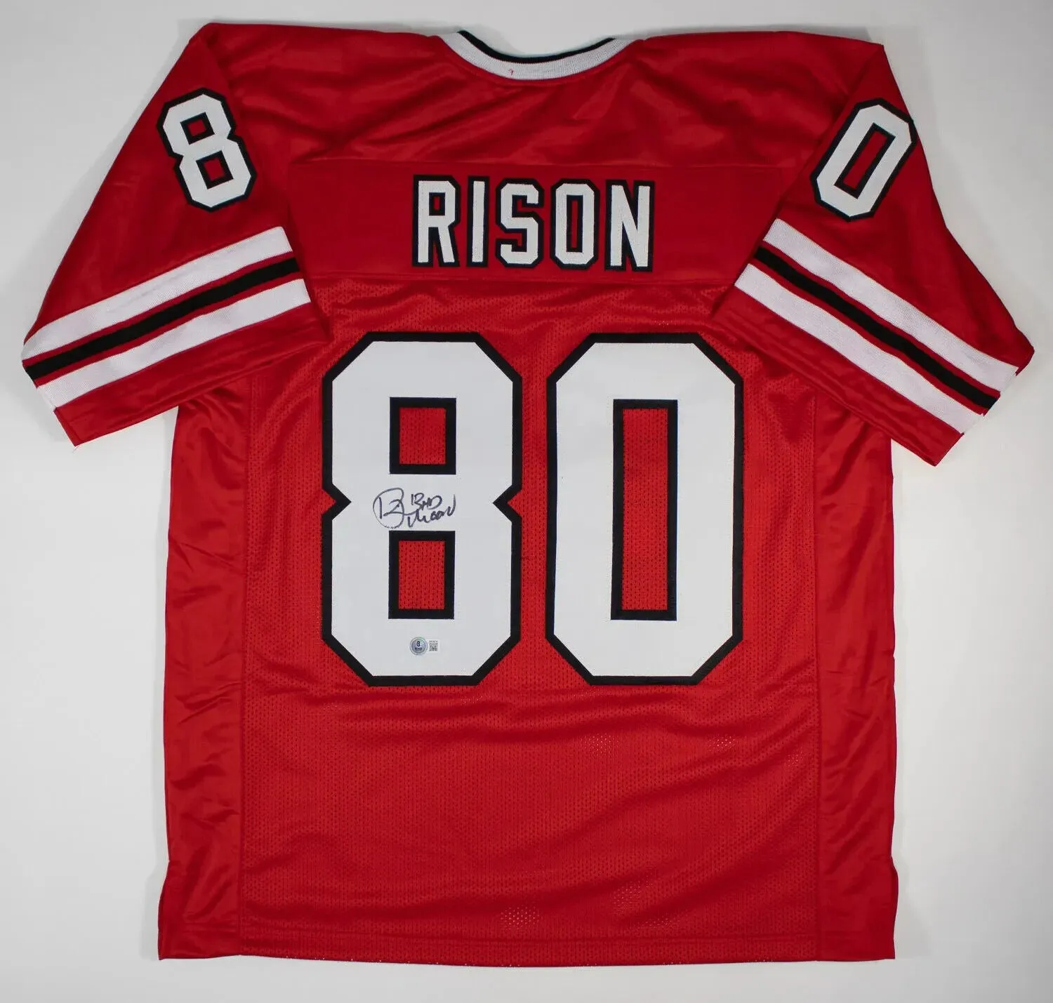 Andre Rison Signed Atlanta Falcons Jersey Inscribed Bad Moon Beckett /5xPro Bowl