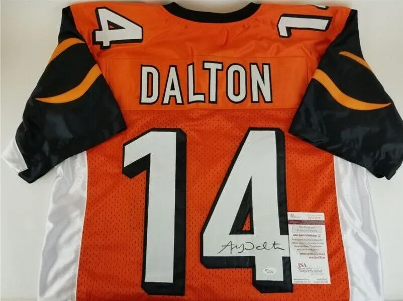 Andy Dalton Signed Cincinnati Bengals Jersey (JSA COA) 3Pro Bowl Q.B. / TCU