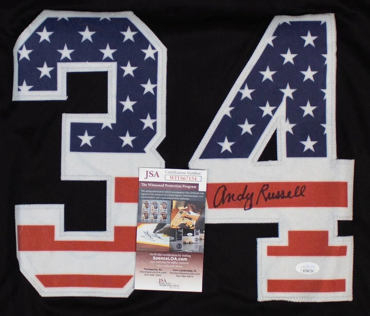 Andy Russell Signed Pittsburgh Steelers Stars/Stripes Jersey (JSA COA)All Pro LB