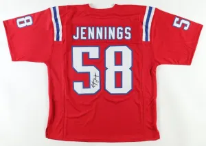 Anfernee Jennings Signed New England Patriots Red Jersey (JSA COA) Linebacker
