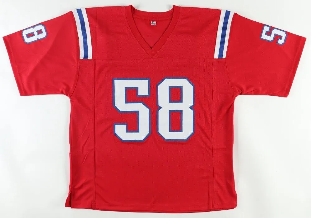 Anfernee Jennings Signed New England Patriots Red Jersey (JSA COA) Linebacker