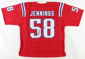 Anfernee Jennings Signed New England Patriots Red Jersey (JSA COA) Linebacker