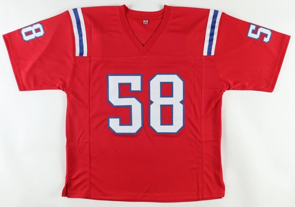 Anfernee Jennings Signed New England Patriots Red Jersey (JSA COA) Linebacker