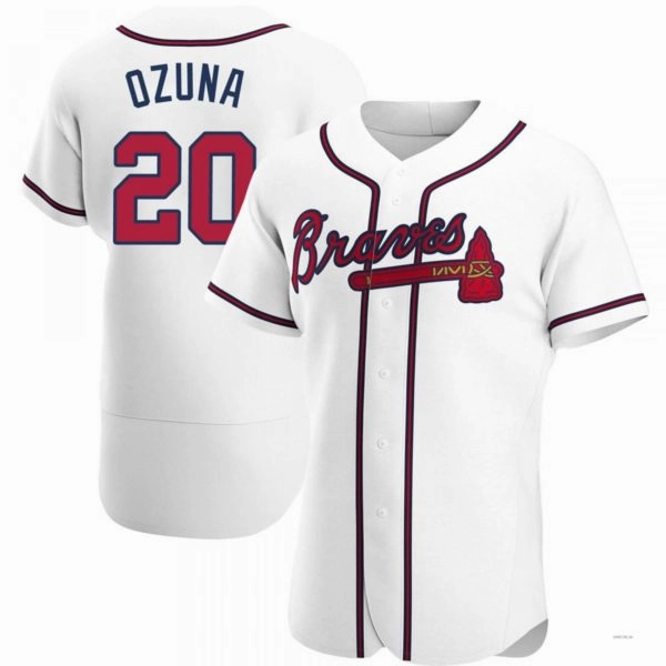 Atlanta Braves #20 Marcell Ozuna White Home Jersey Stitches Baseball Jerseys