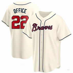 Atlanta Braves #22 Rowland Office Cream Alternate Jersey Stitches Baseball Jerseys